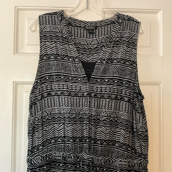 Lucky Brand Black Aztec Print Jumpsuit Sleeveless Boho Drawstring Size XL - Picture 2 of 8